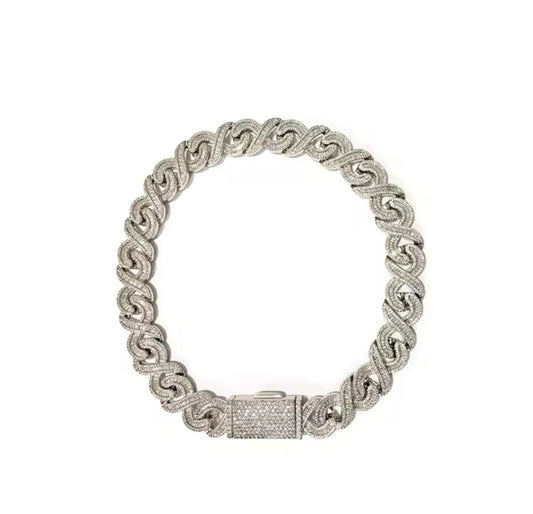 20mm Baguette Diamond Infinity Cuban Necklace (Diamond Tester Approved)