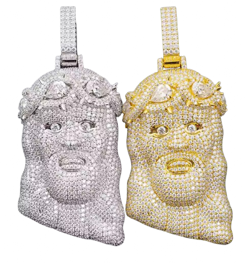 15 Carat Moissanite Diamond Jesus Pendant – D Color VVS