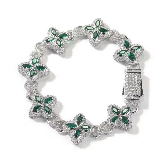 15MM Colorful Clover Bracelet  (Diamond Tester Approved)