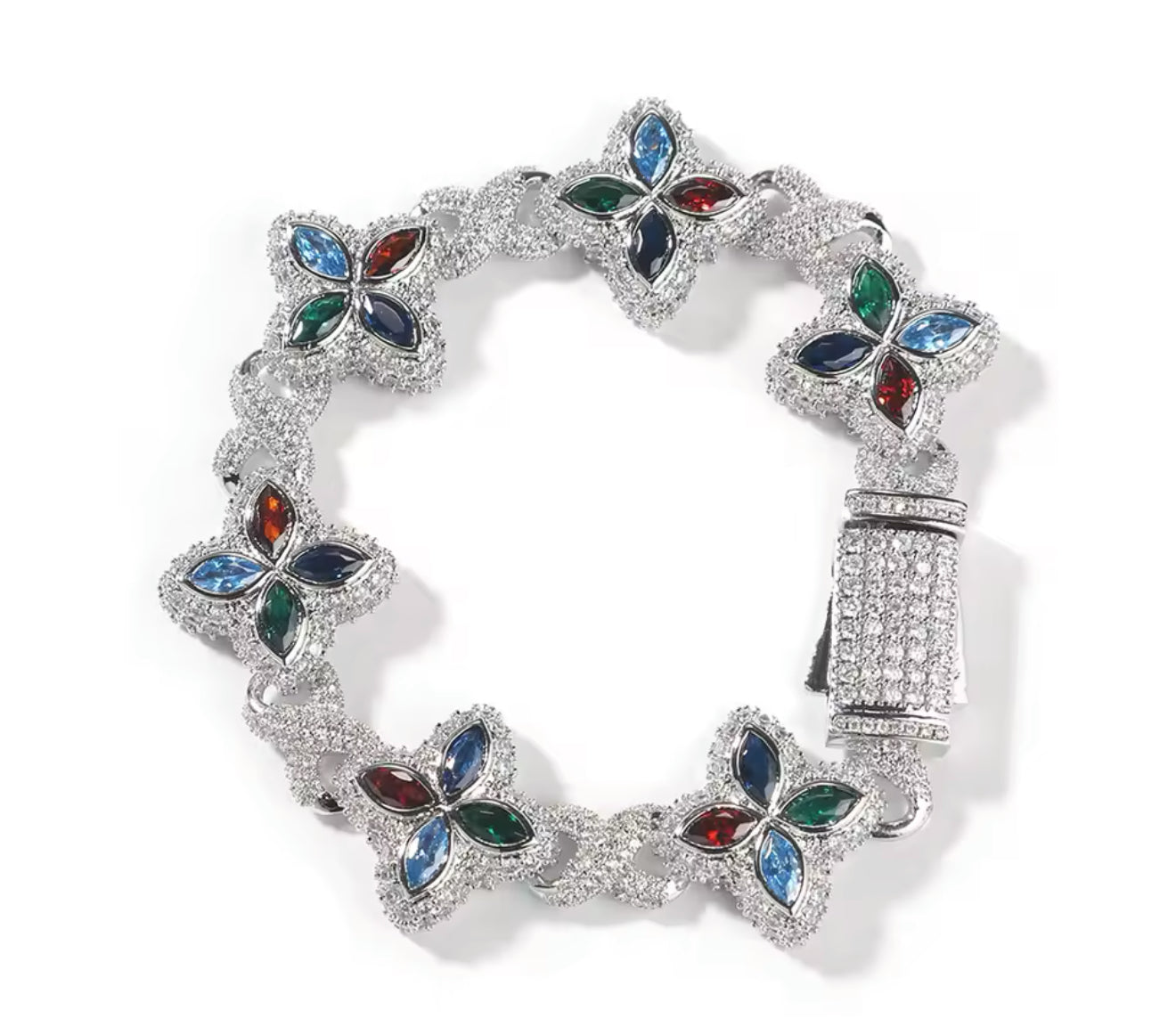 15MM Colorful Clover Bracelet (Diamond Tester Approved)