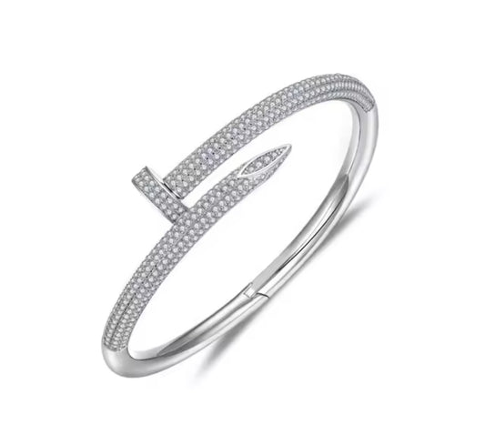 Classic Nail Bracelet | Moissanite D VVS1 | 925 Sliver