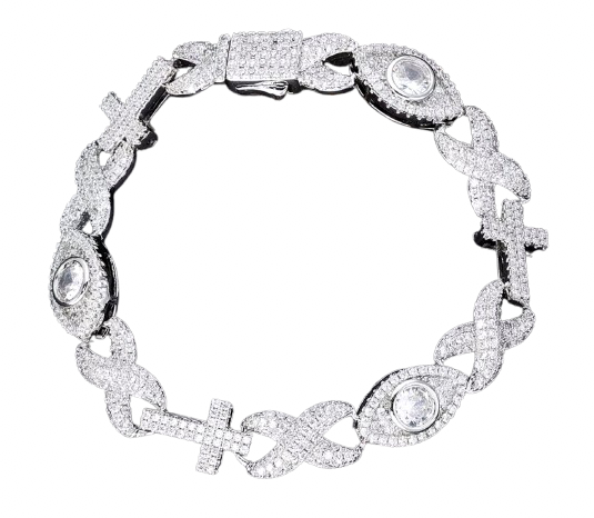 Cross Eye Bracelet (Diamond Tester Approved)