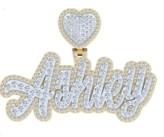 10K Yellow/ White Gold Custom Diamond Pendants | VS