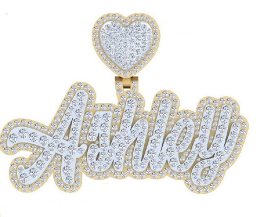 10K Yellow/ White Gold Custom Diamond Pendants | VS