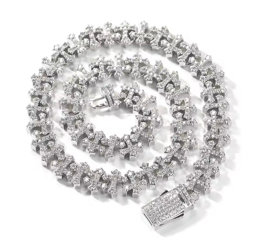 8MM Cross Tennis Necklace (Chrome Hearts Inspired)