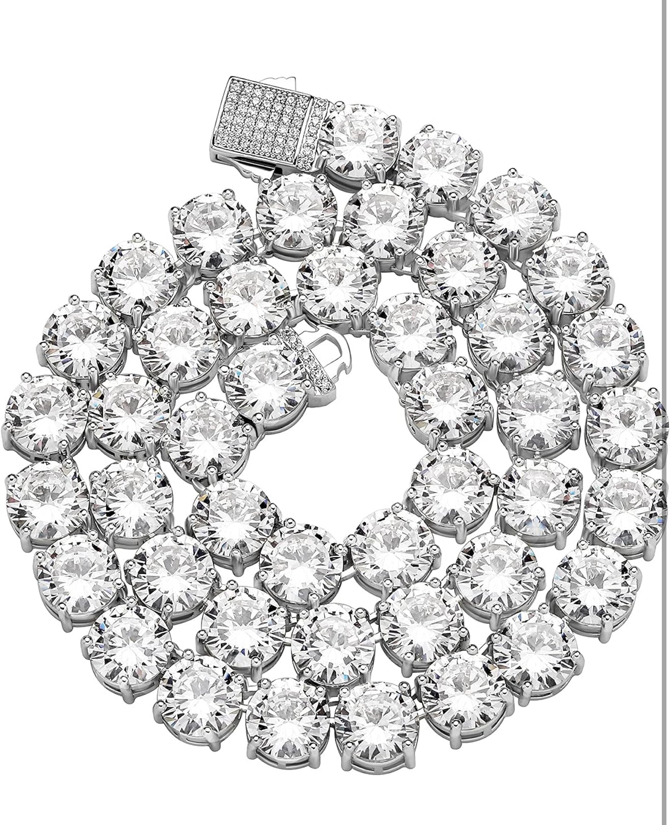 10 MM Simulated Diamond Round (CZ) Tennis Necklace 16’-22’