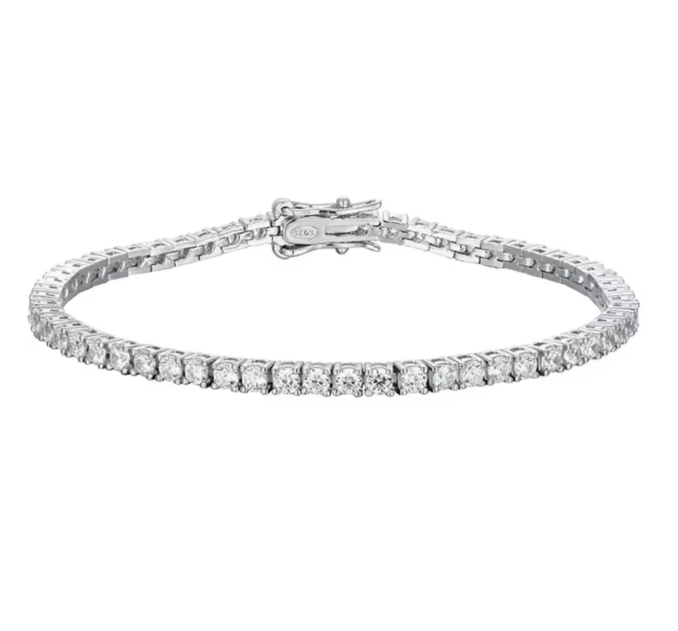 3MM Moissanite Diamond Tennis bracelet 925 Sterling Silver | D Color | VVS1 Clarity