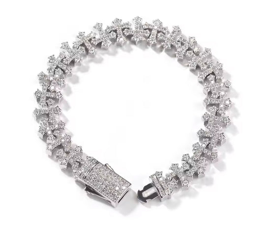 8MM Cross Tennis Bracelet (Chrome Hearts Inspired)