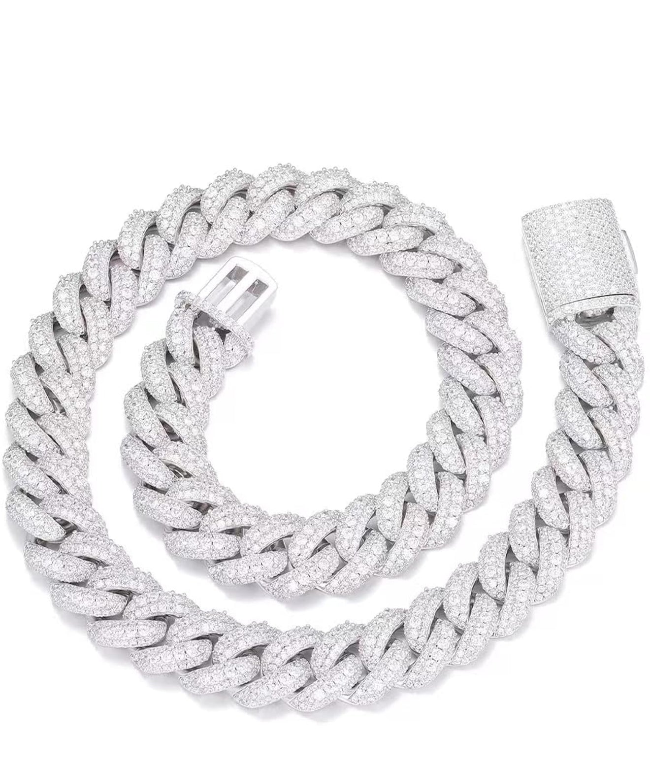 18MM Round Diamond Cuban Necklace (Diamond Tester Approved)