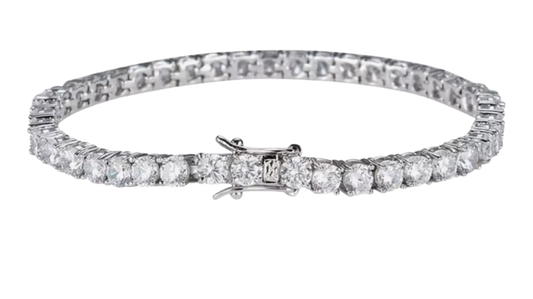 4MM Moissanite Diamond Tennis bracelet 925 Sterling Silver | D Color | VVS1 Clarity