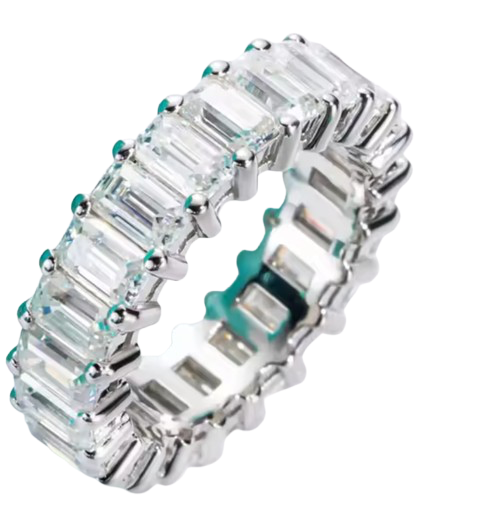 8 Carat Emerald Cut Eternity Band