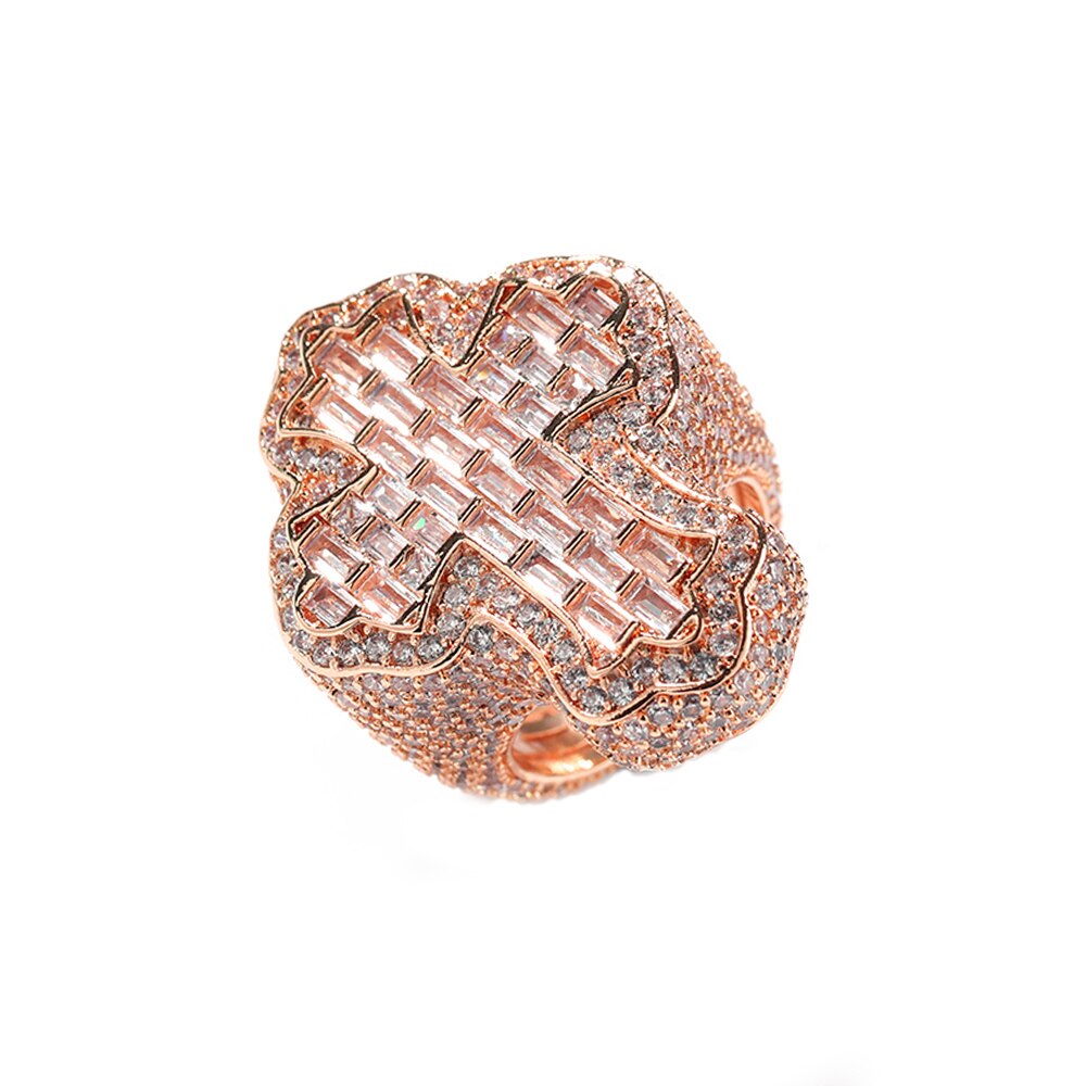 Emerald Cut Simulated Diamond Chrome Heart Ring