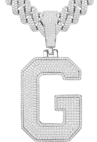 Custom 2.50 Letter Pendant 925 Moissanite | D-Color VVS1 Clarity | Passed Diamond Test