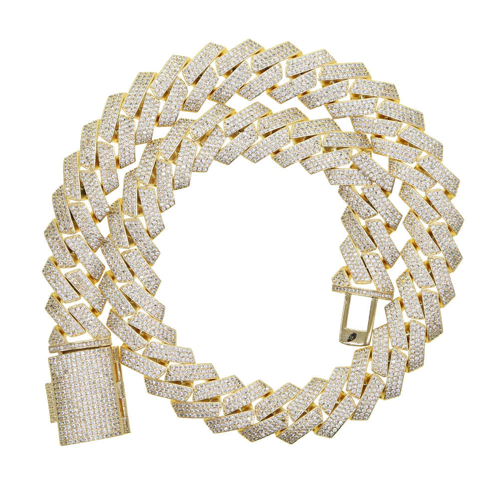 20MM Cuban Necklace (Lab Diamond Round)