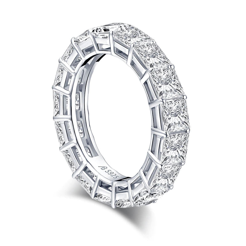 PRINCESS CUT LAB DIAMOND ETERNITY BAND RING | 925 SLIVER