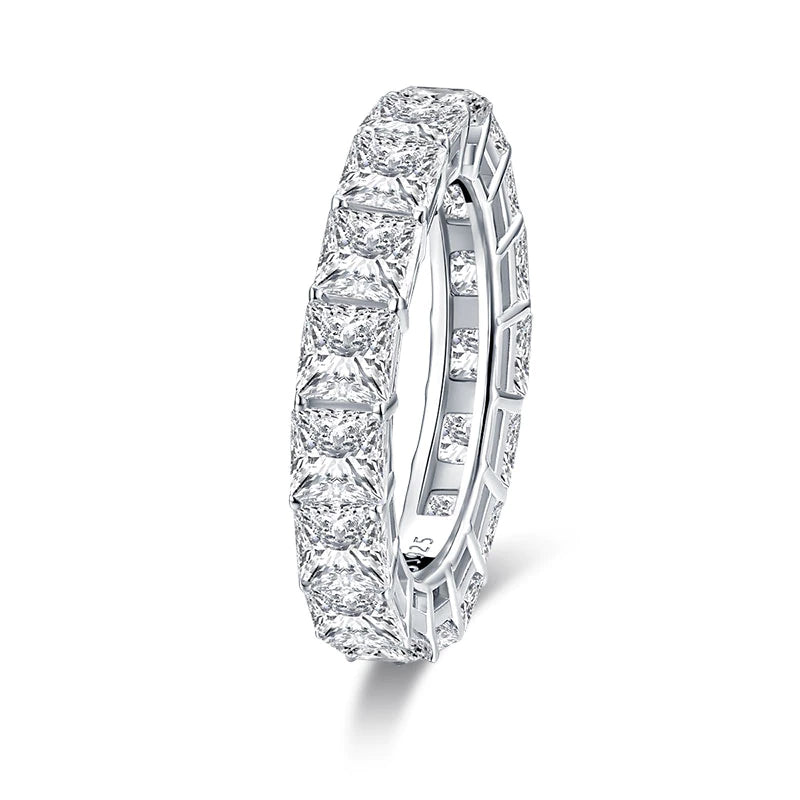 PRINCESS CUT LAB DIAMOND ETERNITY BAND RING | 925 SLIVER
