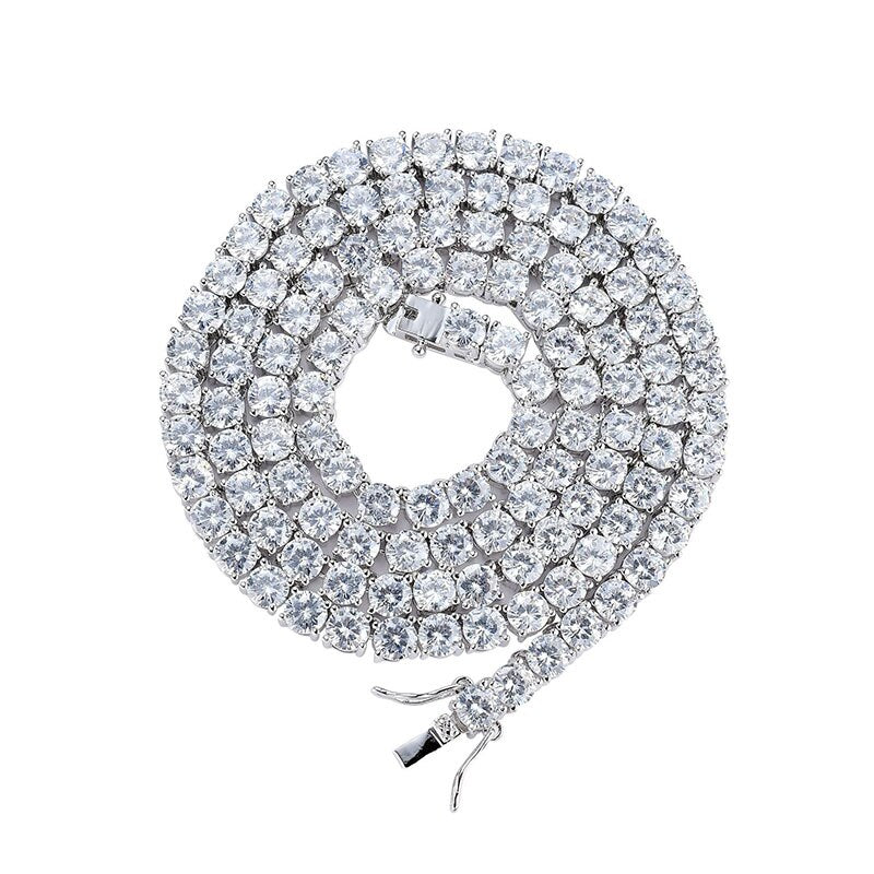 3MM Simulated Diamond Round Tennis Necklace 16’-22’