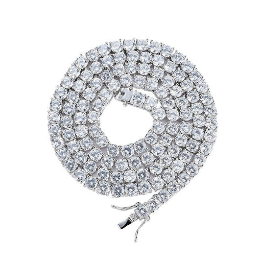 3MM Simulated Diamond Round Tennis Necklace 16’-22’