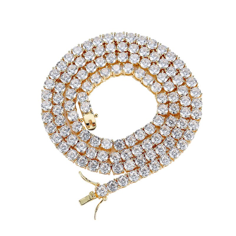 3MM Simulated Diamond Round Tennis Necklace 16’-22’
