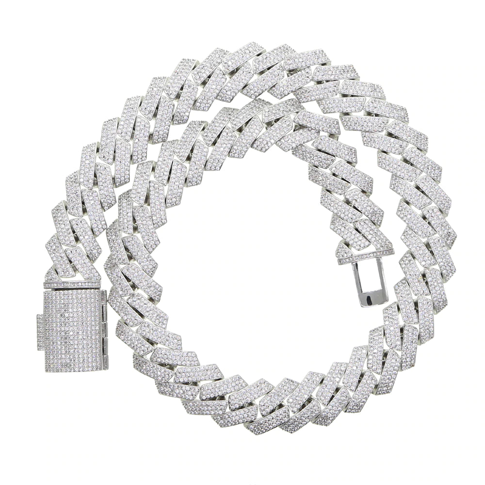 20MM Cuban Necklace (Lab Diamond Round)