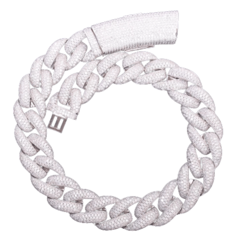 Lab Diamond 22 MM Cuban Necklace (Round)