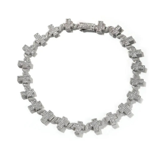 Square Cross Bracelet (Diamond Tester approved)