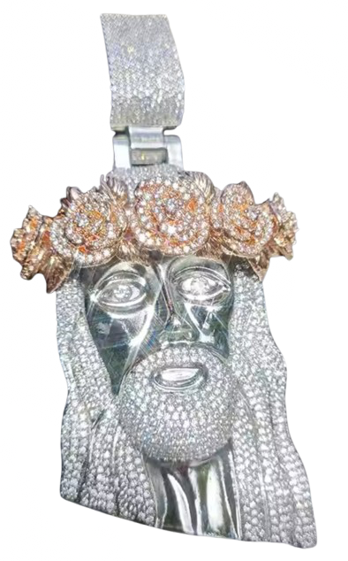 Two-Tone Jesus Pendant (Diamond Tester Approved)