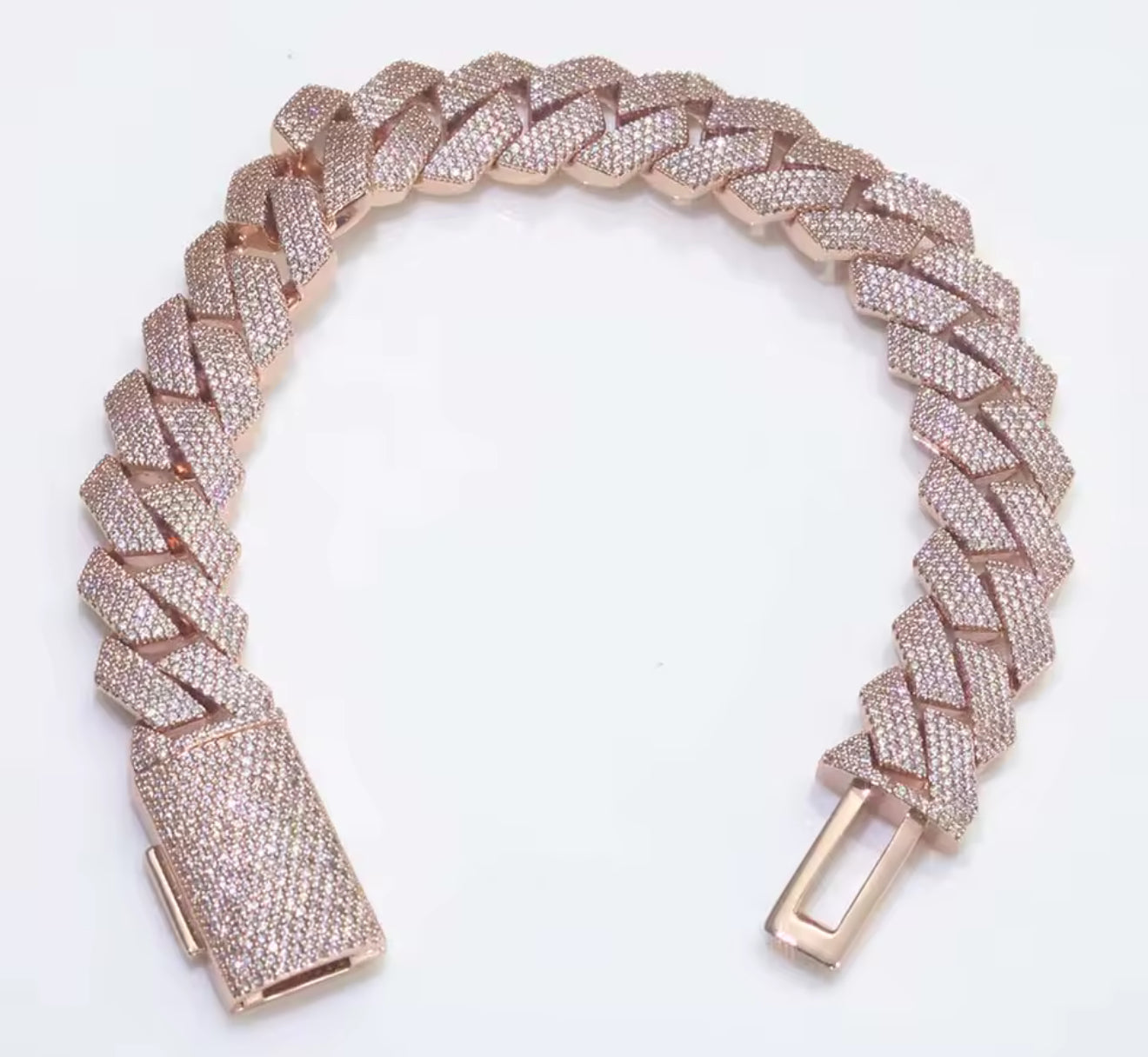 15MM Rose Gold Zigzag Bracelet (Diamond Tester Approved)