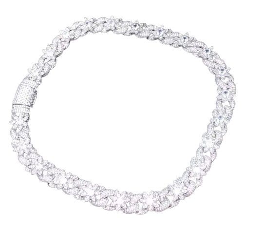 16MM Flower Cuban Necklace (Diamond Tester Approved)