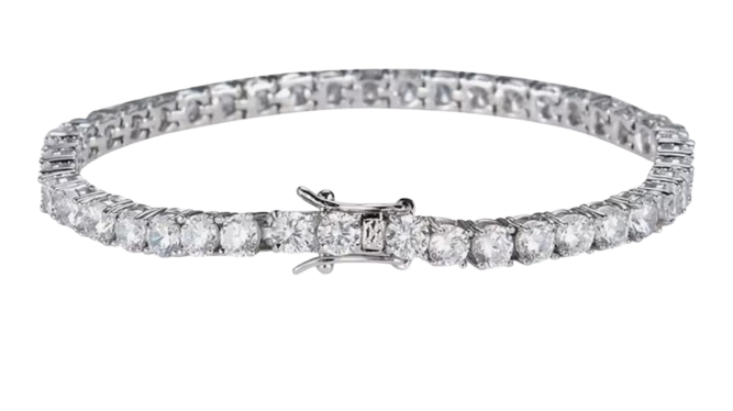 4MM Moissanite Diamond Tennis bracelet 925 Sterling Silver | D Color | VVS1 Clarity