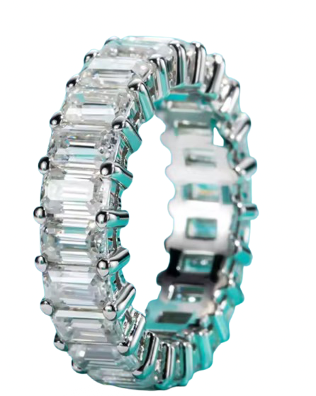 8 Carat Emerald Cut Eternity Band