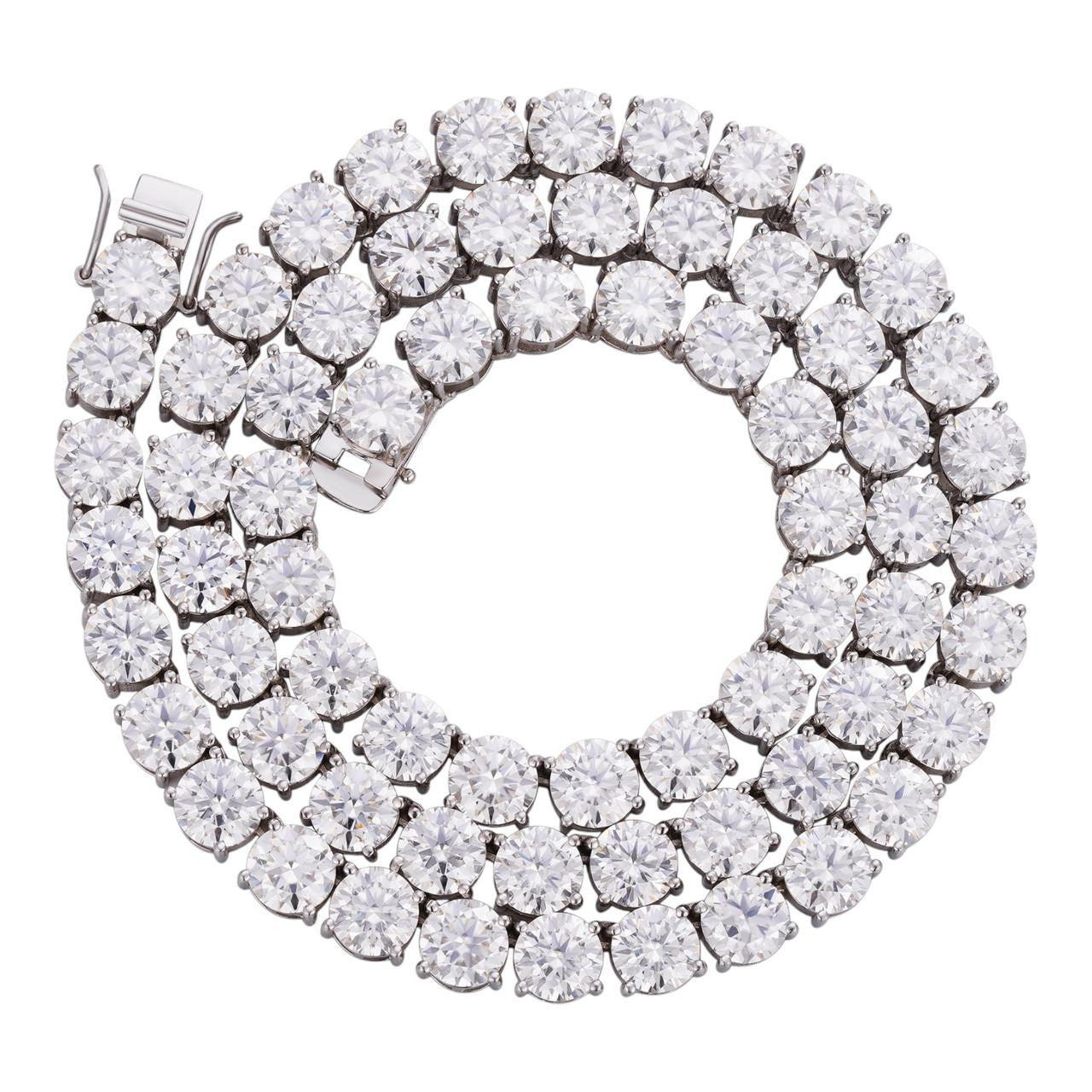 5MM Moissanite Tennis 925 Sliver Necklace | D Color VVS1 Clarity