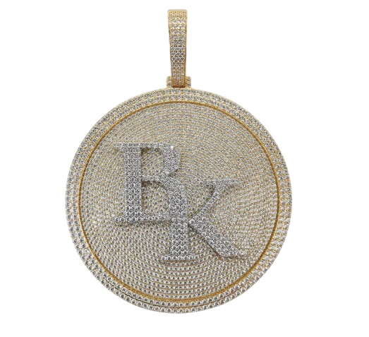 Custom 4” Spinning Simulated Diamond Pendant | Free Logo Design