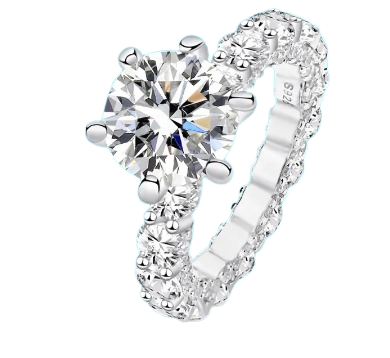 4 CT Moissanite Round Diamond Wedding Ring | 925 Sliver
