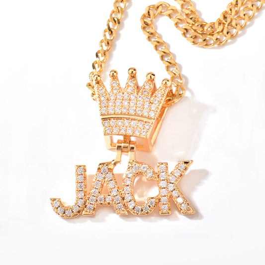 Custom Crown Name necklace